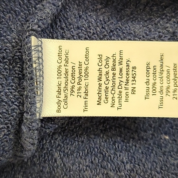 Vineyard Vines, Men's Heathered Blue Shep 3/4 Zip Sweatshirt Sz Large plaid - Picture 6 of 7